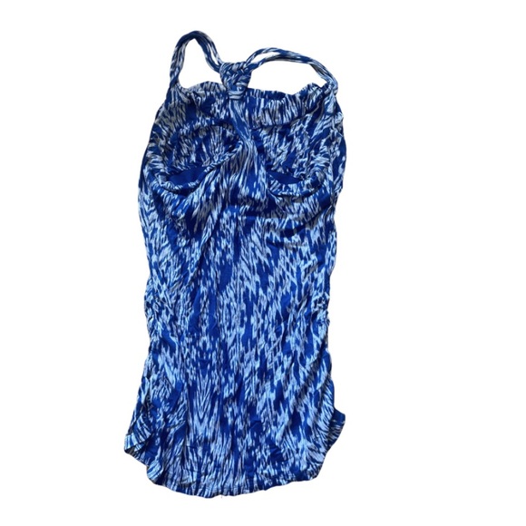 Banana Republic Racerback Blue and White Pattern Tank Top with Built In Bra - Picture 6 of 7